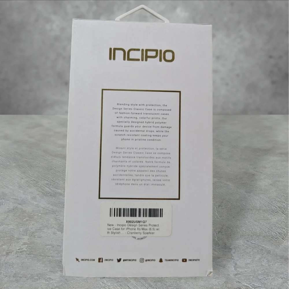 Q2. Incipio Design Series Case for Apple iPhone Xs Max -‎ Red/Gold Ombre Glitter